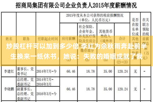 炒股杠杆可以加到多少倍 李红为余秋雨奔赴前半生换来一纸休书，她说：失败的婚姻成就了我