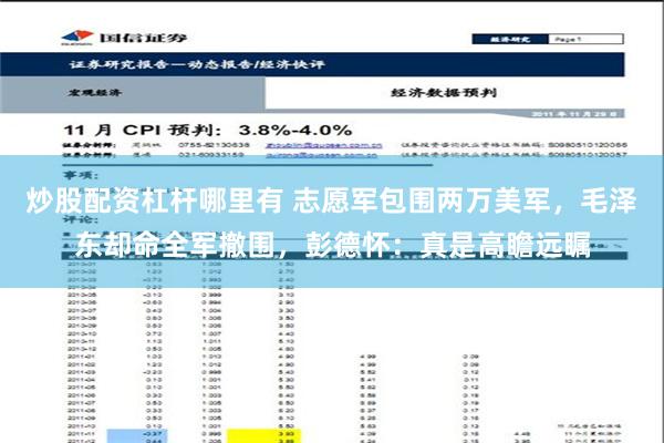 炒股配资杠杆哪里有 志愿军包围两万美军，毛泽东却命全军撤围，彭德怀：真是高瞻远瞩